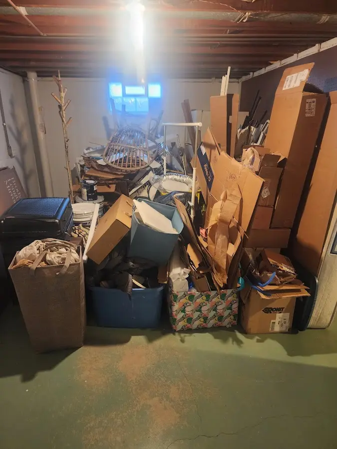 Roll-off dumpster container at job site for 6 Yard Dumpster Rental in Halfmoon